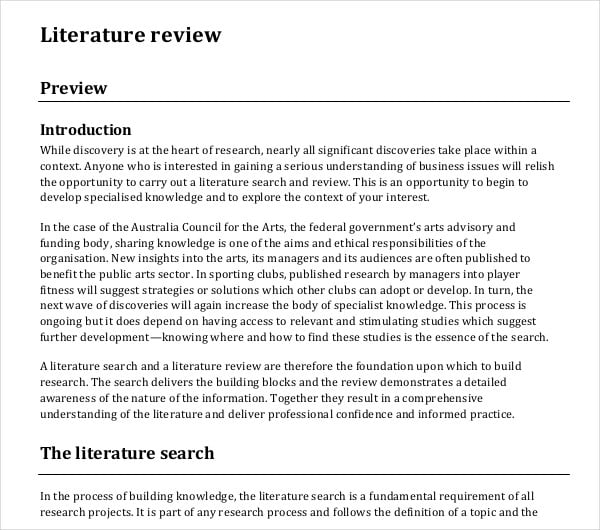 simple literature review